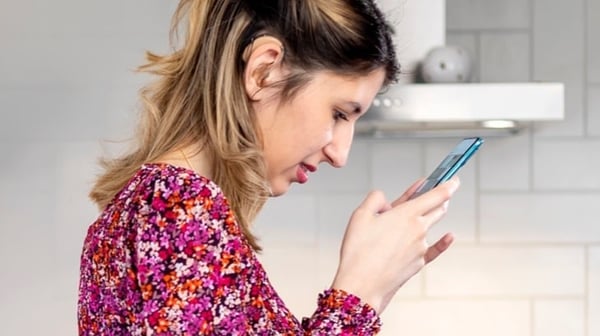 Person using assistive smartphone