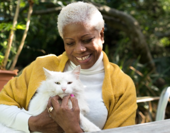 Lady with cat