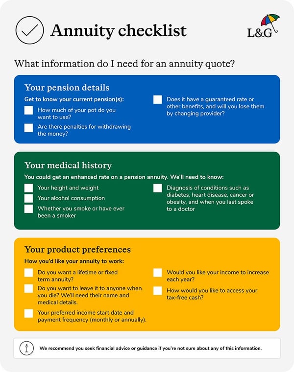 Make sure you have everything you need to get an annuity quote with our checklist.