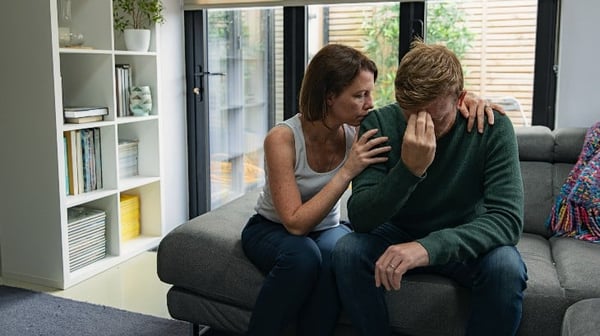 couple looking worried