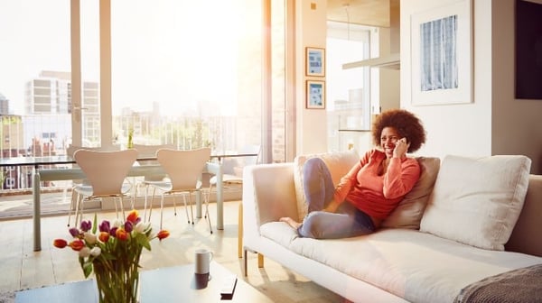 woman sitting down