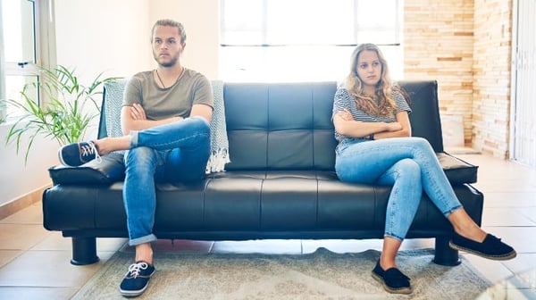 Grumpy looking couple