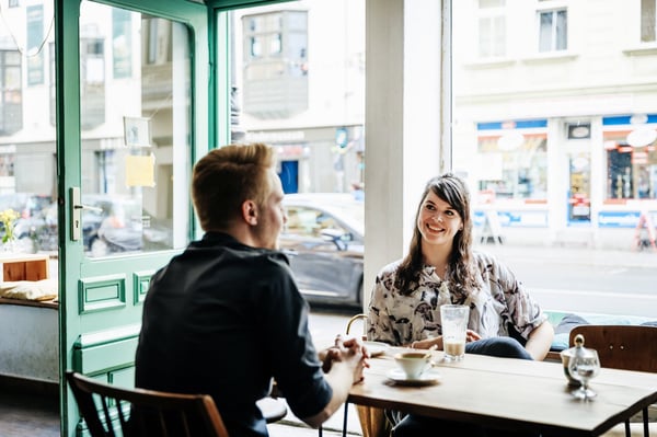Couple in cafe