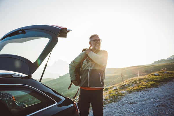 Man getting out of car