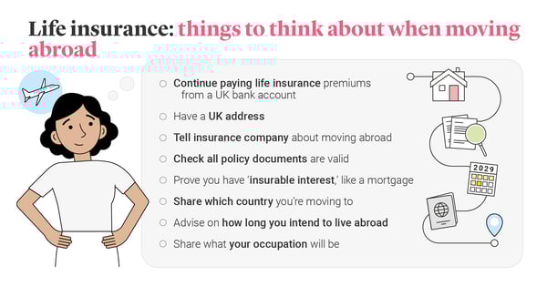 List of things to consider for your life insurance policy if moving abroad