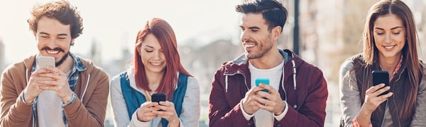 Friends on phones