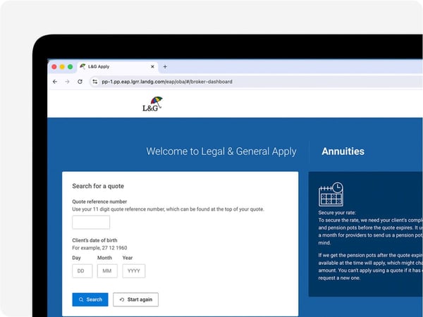 L&G Apply for an Annuity - Grid banner