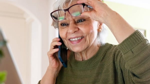Older woman on phone