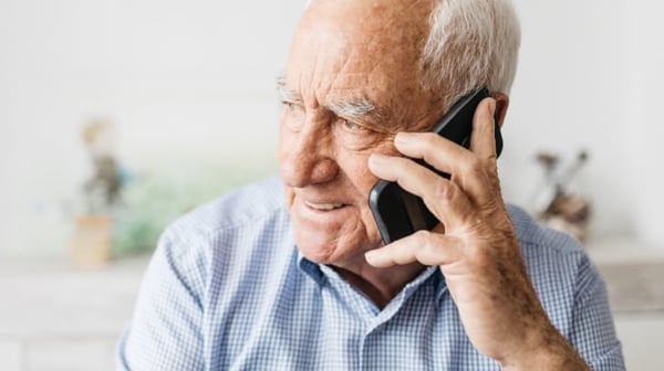 Older man on phone