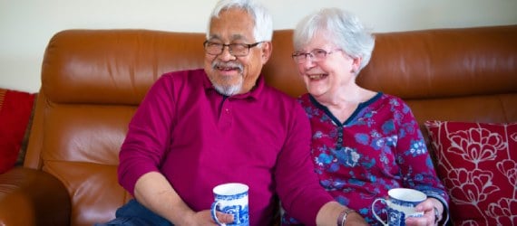 couple on sofa