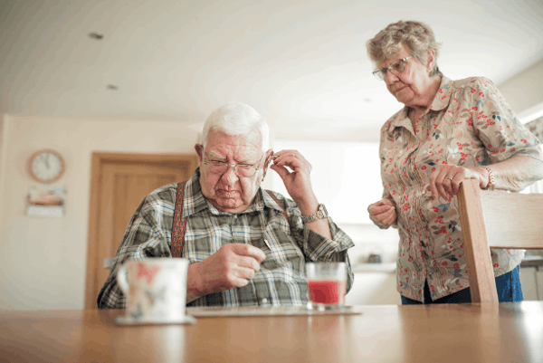 Senior couple in kitchen