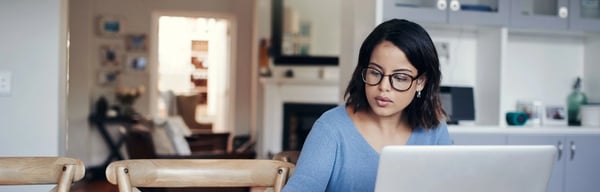 Woman working at laptop