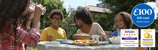 5 star Defaqto rated life insurance with L&G. Get a £100 gift card when you apply