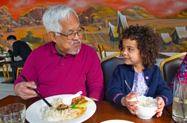 Grandad with grandson
