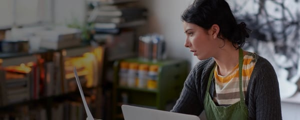 Woman working in home office
