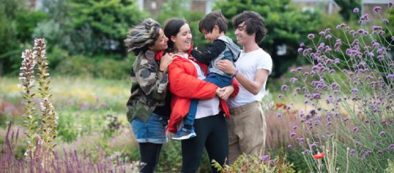Family in the field