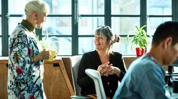 Ladies having a chat with a coffee
