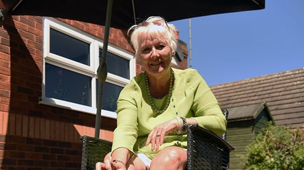 Evadne in her garden