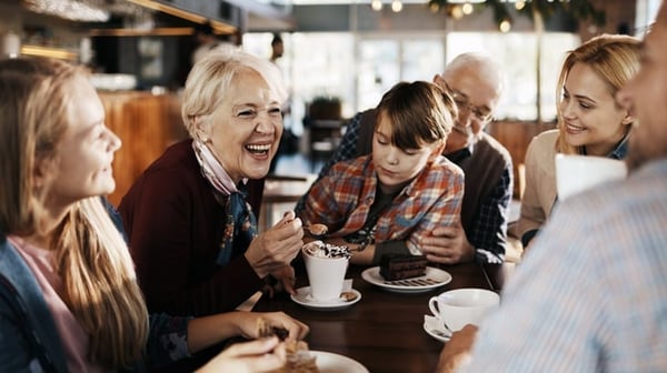 family-enjoying cake