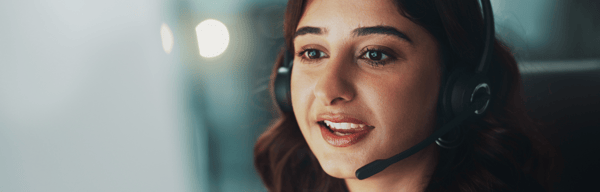 Woman working at call centre