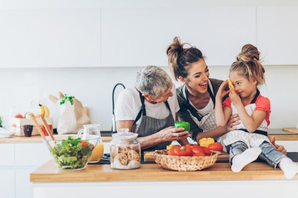 Generations together in the kitchen