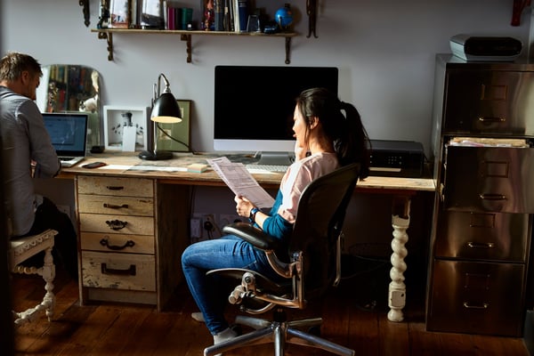 lady at desk