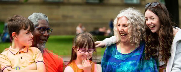 Family laughing together