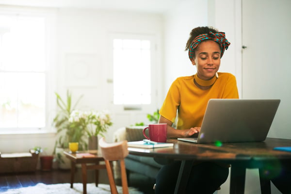 Woman working at laptop