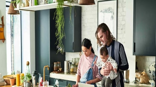 Family in kitchen