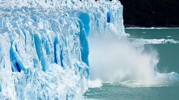 An iceberg melting
