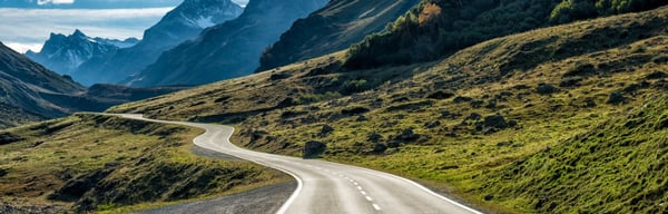 Road winding through the mountains