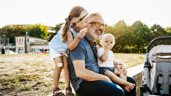 Grandfather with grandchildren