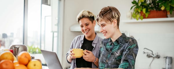 Couple laughing