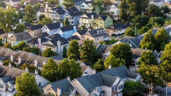 Aerial view of a housing estate