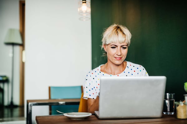 Woman working at laptop