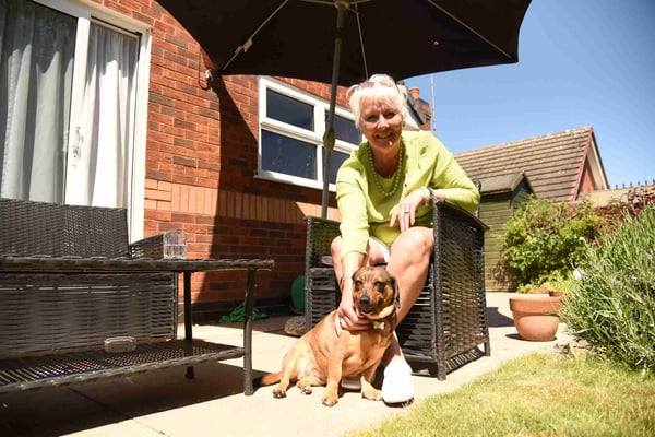 L&G customer Evadne with her dog