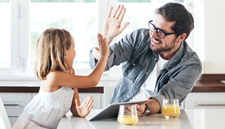 Family in kitchen
