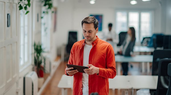Man on tablet