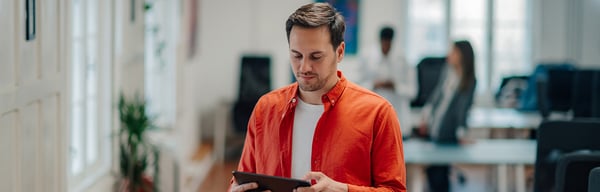 Man on tablet