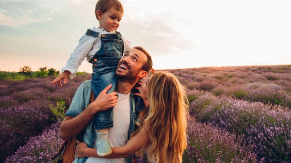 Family in a field