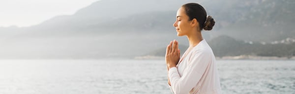 woman practising meditation