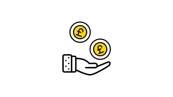 Icon of hand holding coins