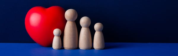 Image showing wooden toys depicting a family and a love heart