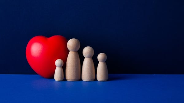 Image showing wooden toys depicting a family and a love heart