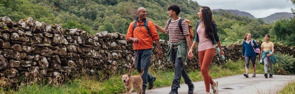 Family walking outdoors together