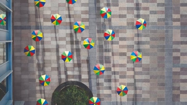 Legal & General umbrellas as seen from above