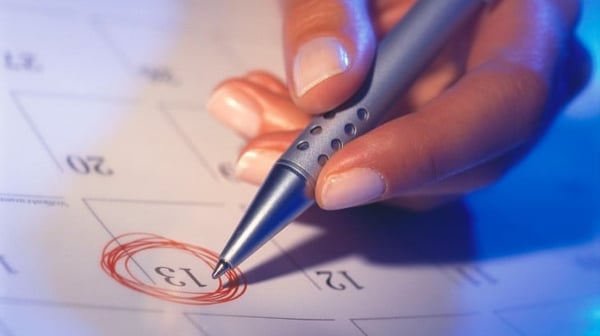Circled date in calendar