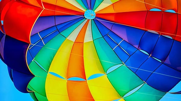 Multi-coloured parachute