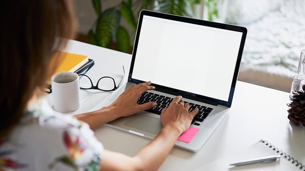 woman working at desk