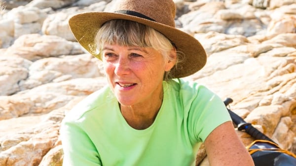 Woman wearing a sun hat